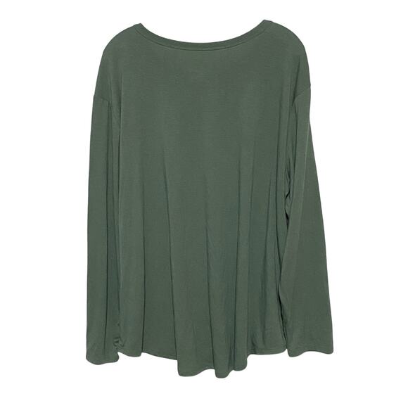 SO Sonoma Green Long Sleeve Shirt Top Plus 2X Stretch Casual Comfort Boho Flowy - Picture 2 of 6